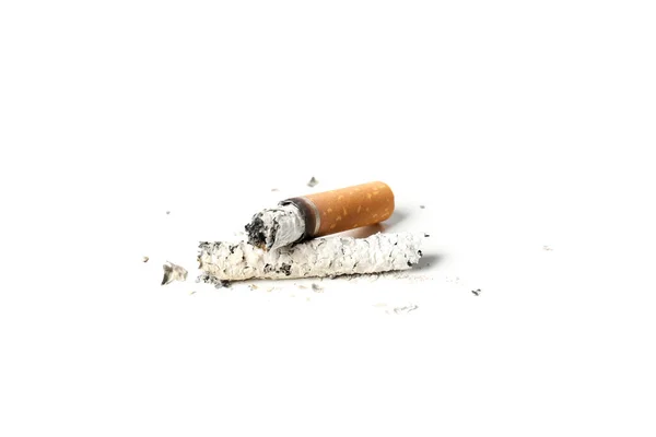 Pojem Poškození Kouření Cigarety Izolované Bílém Pozadí — Stock fotografie