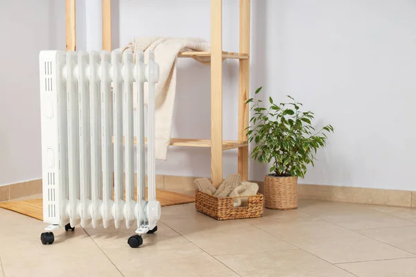 Concept Heating Season Modern Electric Heater Room — Zdjęcie stockowe