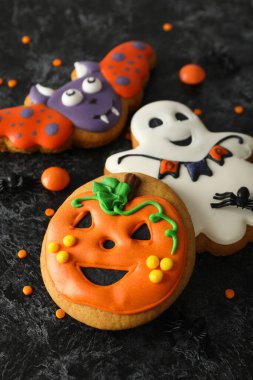 Concept of Halloween sweets, funny sweets, close up