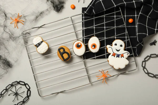 Concept Halloween Sweets Funny Sweets Top View — 图库照片