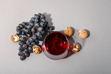 Concept of delicious alcohol drink, wine, top view