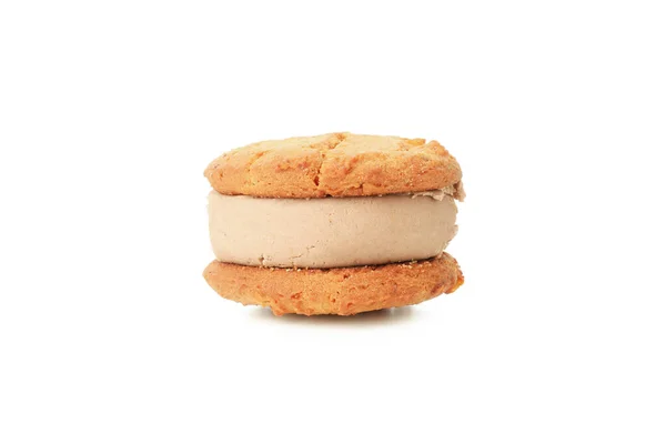 Biscotti Con Gelato Isolato Sfondo Bianco — Foto Stock