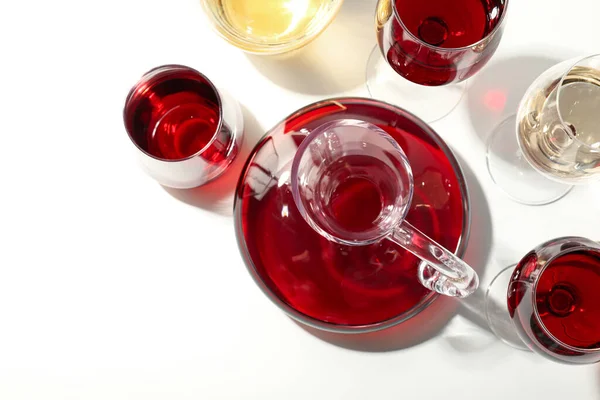 Concept Delicious Alcohol Drink Wine Top View — Stockfoto