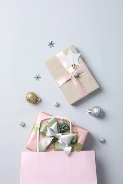 Koncept Krásného Vánočního Dárku Dárkové Krabice — Stock fotografie