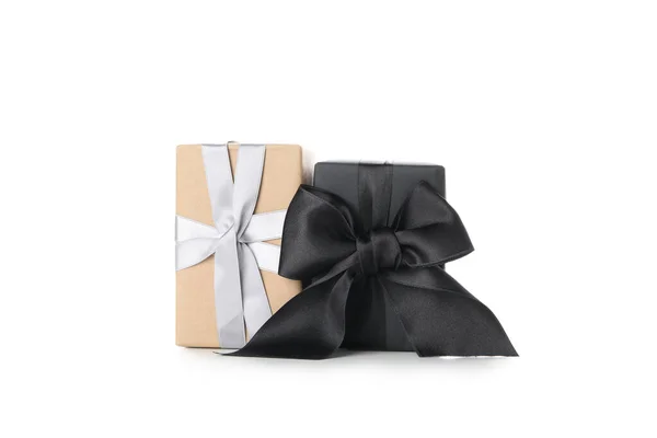 精美圣诞礼物的概念 礼品盒 白色背景隔离 — 图库照片