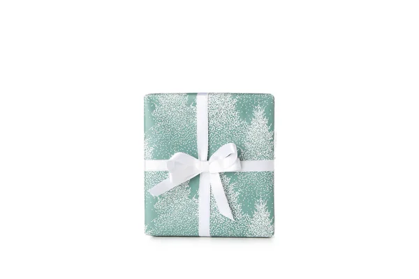 Concetto Bellissimo Regalo Natale Confezione Regalo Isolato Sfondo Bianco — Foto Stock