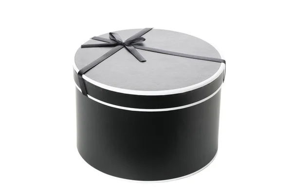 Black Gift Box Isolated White Background — Foto de Stock