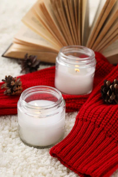 Concepto Hygge Composición Cálida Acogedora — Foto de Stock