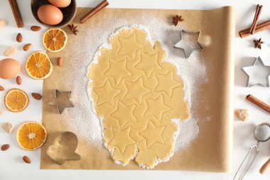 Pişirme aletleri, kurabiye keskisi, üst görünüm kavramı