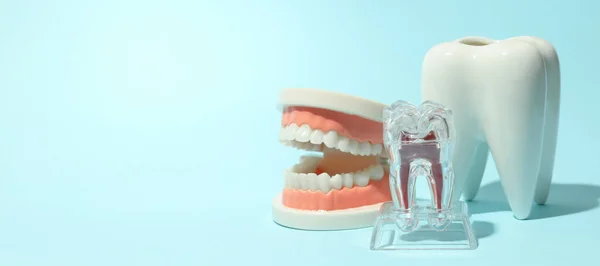 Concetto Trattamento Dei Denti Cura Dentale Spazio Testo — Foto Stock