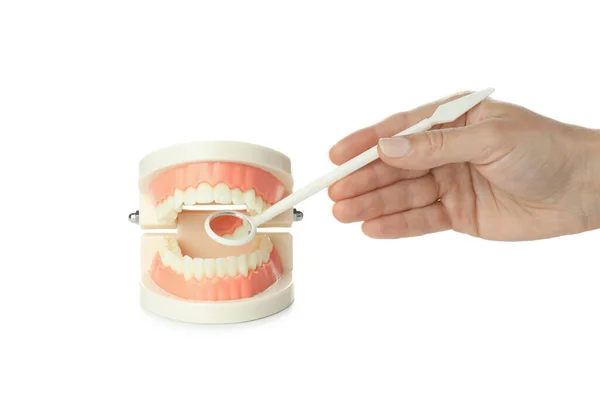 Concepto Tratamiento Dental Cuidado Dental Aislado Sobre Fondo Blanco — Foto de Stock