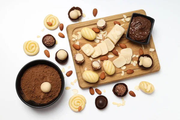 Концепция Вкусной Сладкой Пищи Марципан Вид Сверху — стоковое фото