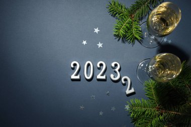 Yıl değişimi kavramı 2022 ve 2023, metin için boşluk