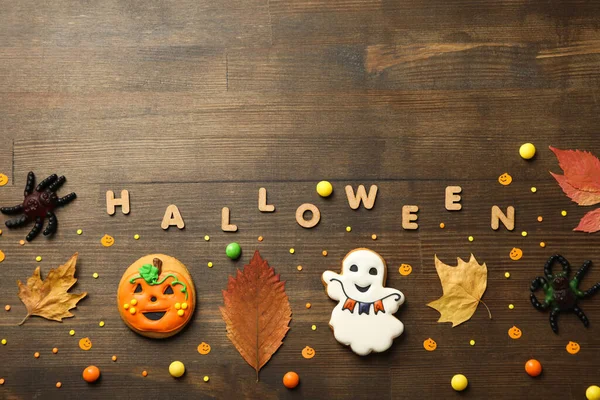 Concept Halloween Sweets Funny Sweets Space Text — Stockfoto