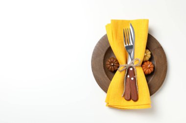 Şükran Günü kavramı, sonbahar sofrası kurma, yazı yazma yeri.