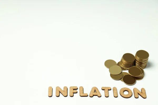 Concept Financial Economic Problems Inflation Space Text — Stok fotoğraf