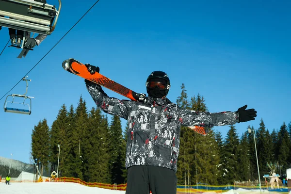 Conceito Atividades Inverno Esqui Snowboard — Fotografia de Stock