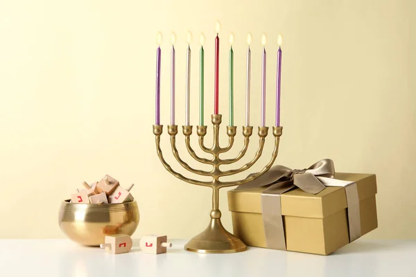 Concept Jewish Winter Holiday Hanuka Holiday — Stock Photo, Image