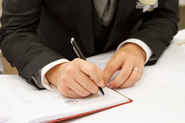 Firma del matrimonio — Foto Stock