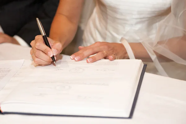 Hochzeitsunterschrift — Stockfoto