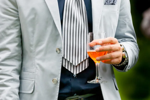 Man drinking aperitif — Stock Photo, Image