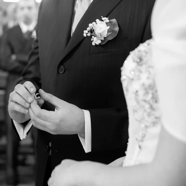 Bröllop ceremoni ring Exchange — Stockfoto