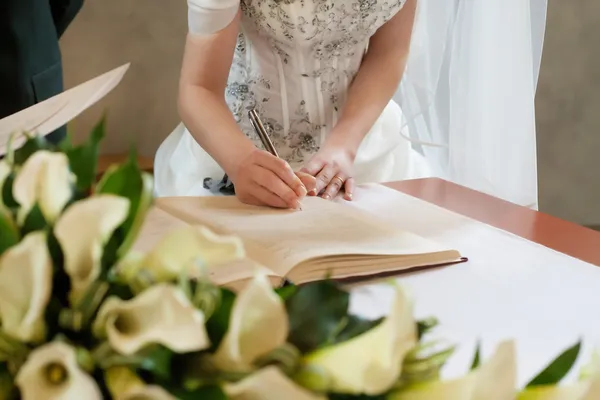 Hochzeitsunterschrift — Stockfoto