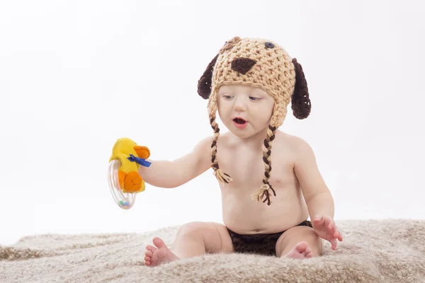 Portret baby op witte achtergrond — Stockfoto