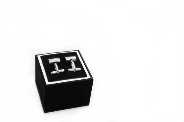 Silver cuff links — Stock Photo, Image
