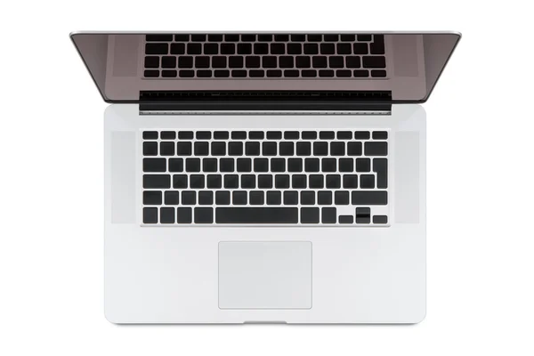 Bovenaanzicht van moderne netvlies laptop. — Stockfoto