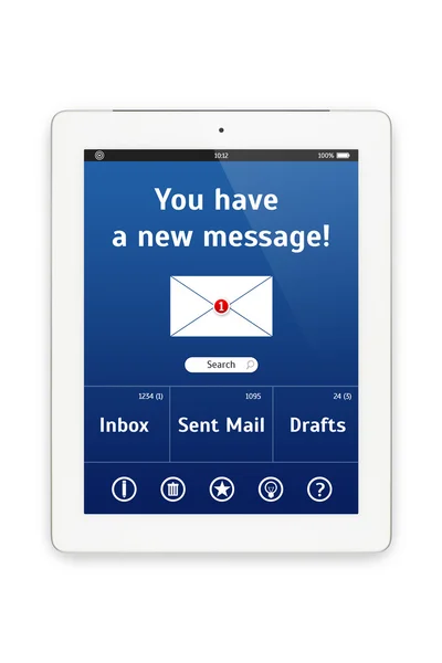 Tableta blanca con interfaz de correo . —  Fotos de Stock