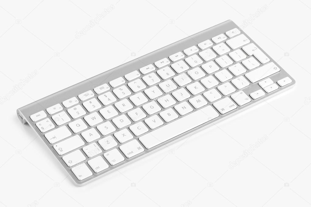 Wireless computer keyboard isolated on white background