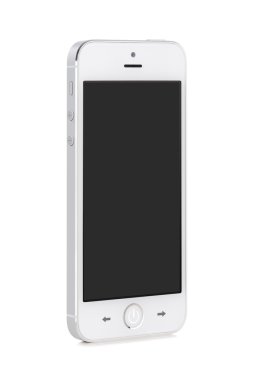 Beyaz modern mobil akıllı telefon boş ekran ile