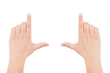 çerçevenin jest yaparak eller