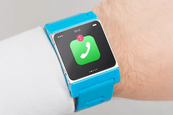 Close up blue smart watch — Stock Photo, Image