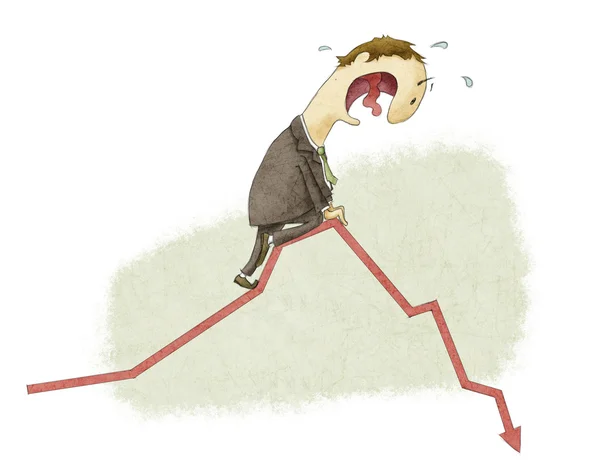 bir grafikte aşağı korkmuş bir adamım.