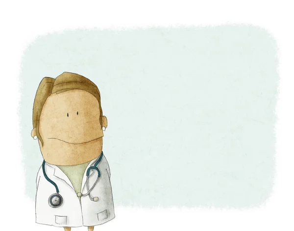 Cartoon doctor on a blank backgroung — Stock Photo, Image