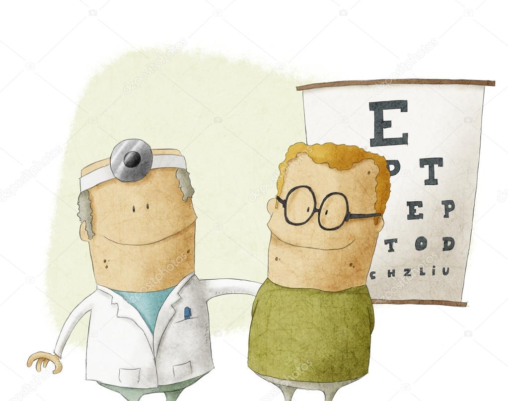 Oculist doctor with patient