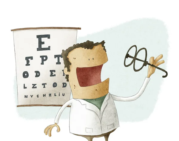 Augenarzt nimmt Brille — Stockfoto