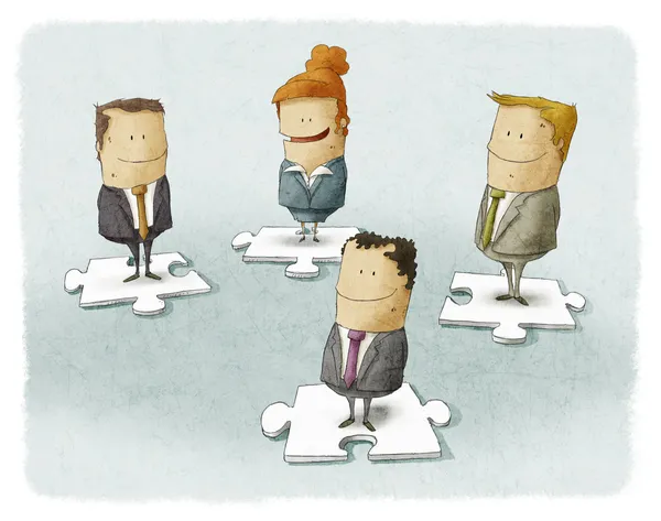 iş insanlar parça puzzle