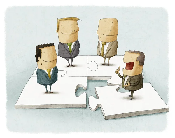 iş insanlar parça puzzle