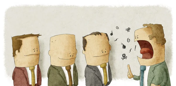 kızgın patronu çalışanı ile