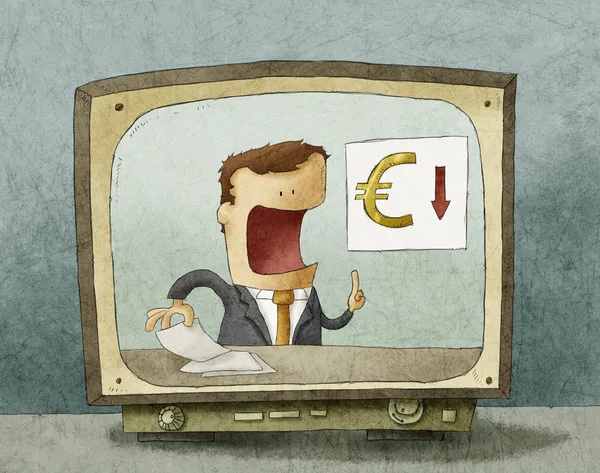 Företag nyheter euro ner — Stockfoto