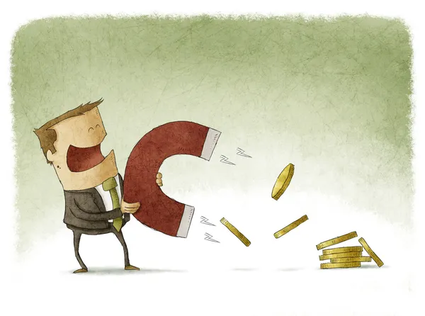 işadamı para çekiyor.