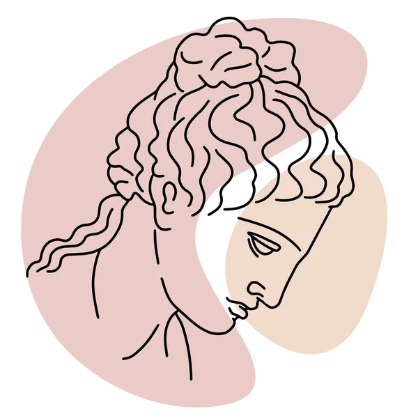 Vector Dibujado Mano Cabeza Chica Griega Antigua — Archivo Imágenes Vectoriales
