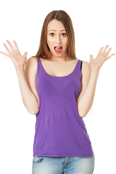 Surprised young woman — Stock Photo, Image