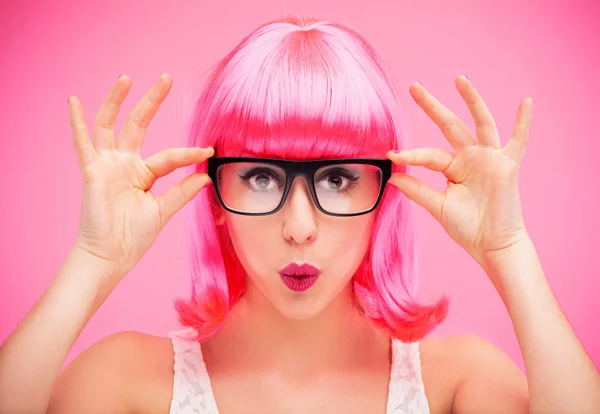 Hermosa mujer con gafas — Foto de Stock