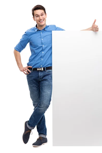 Neformální mladý kluk s prázdné desky Stock Snímky