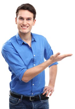Young guy pointing