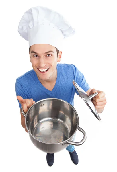 Chef-kok houden kookgerei — Stockfoto